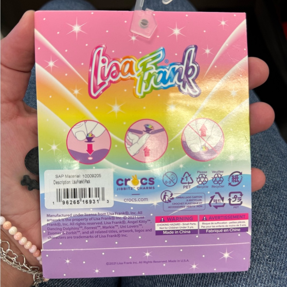 5 pack Lisa Frank Jibbitz Alien Dolphin Unicorn Tiger y2k 90’s - Picture 2 of 2